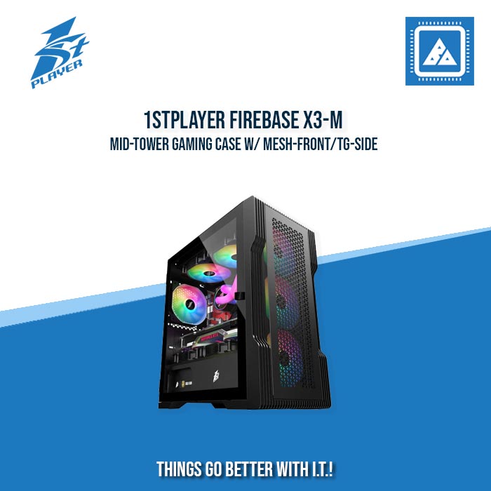 1STPLAYER FIREBASE X3-M MID-TOWER GAMING CASE W/ MESH-FRONT/TG-SIDE/ M-ATX 1STPLAYER FIREBASE X3-M MID-TOWER GAMING CASE W/ MESH-FRONT/TG-SIDE/ M-ATX